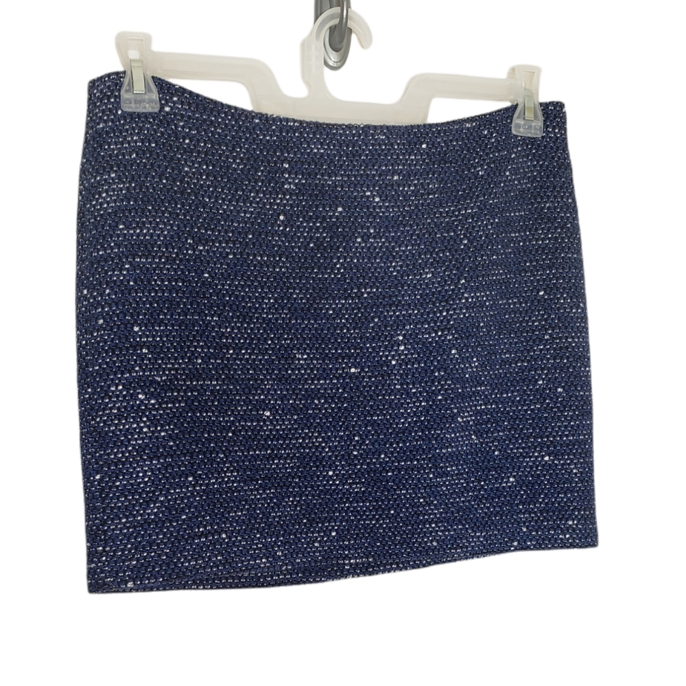 Alice & Olivia Blue Tweed Micro Mini Skirt Size 6